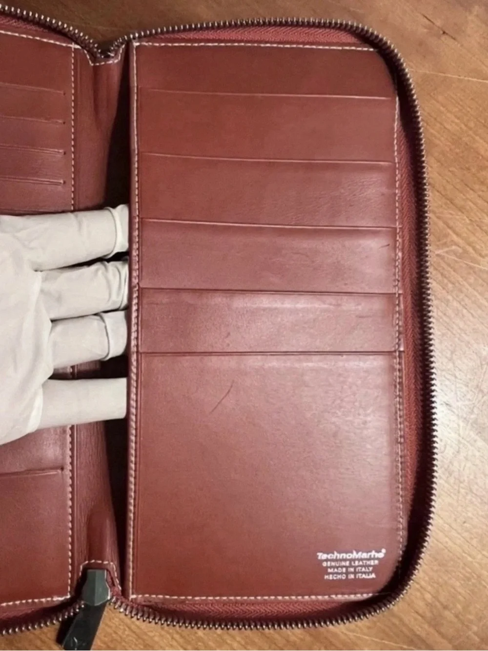 TechnoMarine Leather Zip Around Organizer Wallet (Fits a Travelers Notebook)